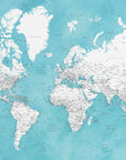 Poster - Detailed world map with cities Idrak