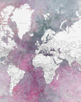 Plakat - Detailed world map with cities Taliessa