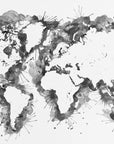 Poster - Gray strokes world map