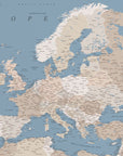 Poster - Amias detailed map of Europe