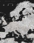 Plakat - Black and grey detailed map of Europe