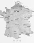 Poster - Gray map of France