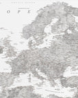 Poster - Gray watercolor Europe map