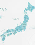 Plakat - Aquamarine watercolor Japan map