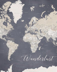 Poster - Wanderlust world map Glyn
