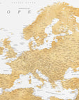 Poster - Golden detailed map of Europe