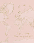 Plakat - Inspirational pink and gold world map