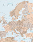 Poster - Neutral detailed map of Europe