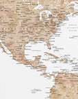 Poster - Neutral USA and the Caribbean sea map