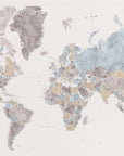 Plakat - Mahler highly detailed world map with cities
