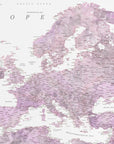 Plakat - Purple detailed map of Europe