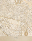Poster - Sepia map of Kiev downtown (pre-war)
