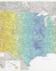 Poster - Highly detailed map of the United States, Jude