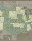 Plakat - Highly detailed map of the United States, Camo