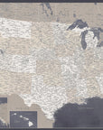 Poster - Highly detailed map of the United States, Glyn