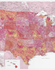 Poster - Highly detailed map of the United States, Tatiana
