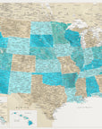Plakat - Highly detailed map of the United States, Uxia