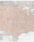 Poster - Highly detailed map of the United States, Lynette