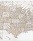 Poster - Highly detailed map of the United States, Louie