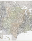 Poster - Highly detailed map of the United States, Habiki