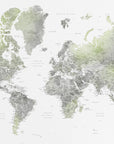 Poster - Detailed world map with cities, Hollace