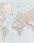 Plakat - Rustic world map with cities, Renisha