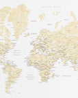Plakat - Soft florals world map with cities, Remy