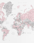 Plakat - Watercolor world map with cities, Xenia