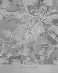 Poster - Gray vintage map of Stuttgart downtown Germany