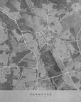 Plakat - Gray vintage map of Hannover Germany