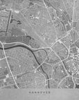 Plakat - Gray vintage map of Hannover downtown Germany