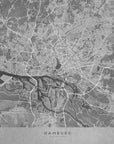 Plakat - Gray vintage map of Hamburg Germany