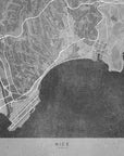 Plakat - Gray vintage map of Nice France