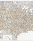 Poster - Highly detailed map of the United States and Canada