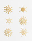 Plakat - Twelve geometric snowflakes in gold