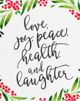 Poster - Watercolor wreath with holiday wishes