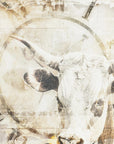 Poster - Cow Animal Vintage Art Illustration Wallart 02
