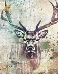 Plakat - Deer Animal Vintage Art Illustration Wallart 07