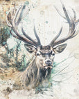 Plakat - Deer Animal Vintage Art Illustration Wallart 10