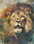 Poster - Lion Animal Vintage Art Illustration Wallart 06