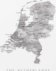Plakat - Gray map of the Netherlands