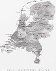 Plakat - Gray map of the Netherlands