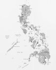Poster - Gray watercolor map of Philippines