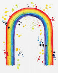 Poster - Rainbow watercolor with splatters