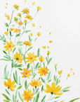 Plakat - Yellow watercolor wildflowers