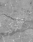 Plakat - Gray vintage map of Nürnberg downtown Germany