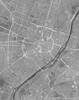 Plakat - Gray vintage map of Munich downtown Germany