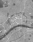 Plakat - Gray vintage map of Frankfurt downtown Germany