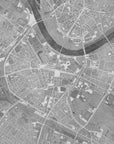 Poster - Gray vintage map of Dresden downtown Germany