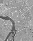 Plakat - Gray vintage map of Toulouse downtown France